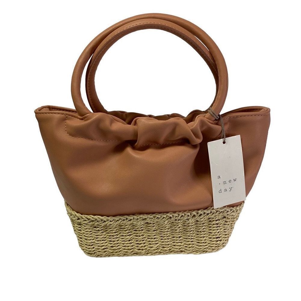 NEW A New Day Handbag Faux Leather Tan/Pink